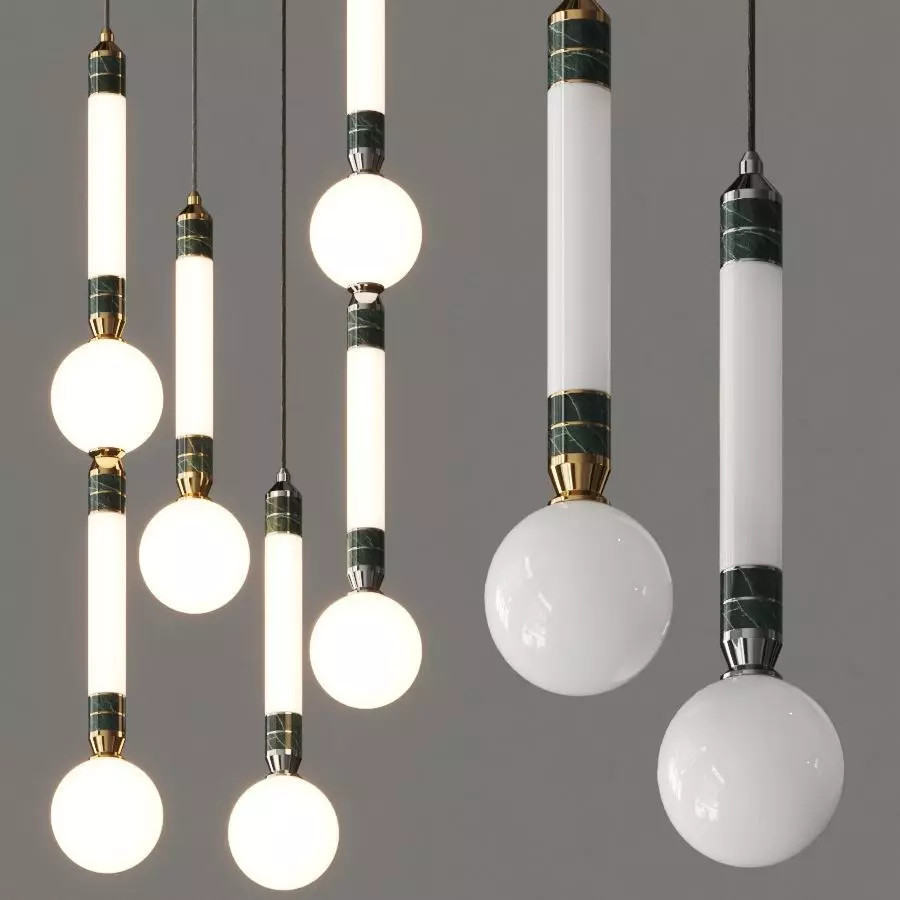 Marc Wood Studio Greenstone Pendant Lamps 3D model_0