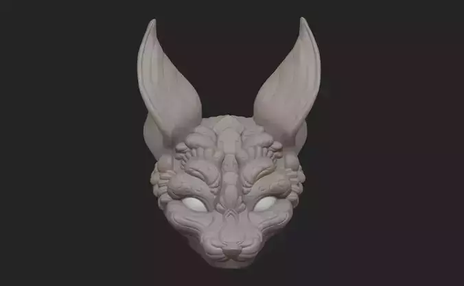 Mandala Fennec Fox Head Necklace 3D Print