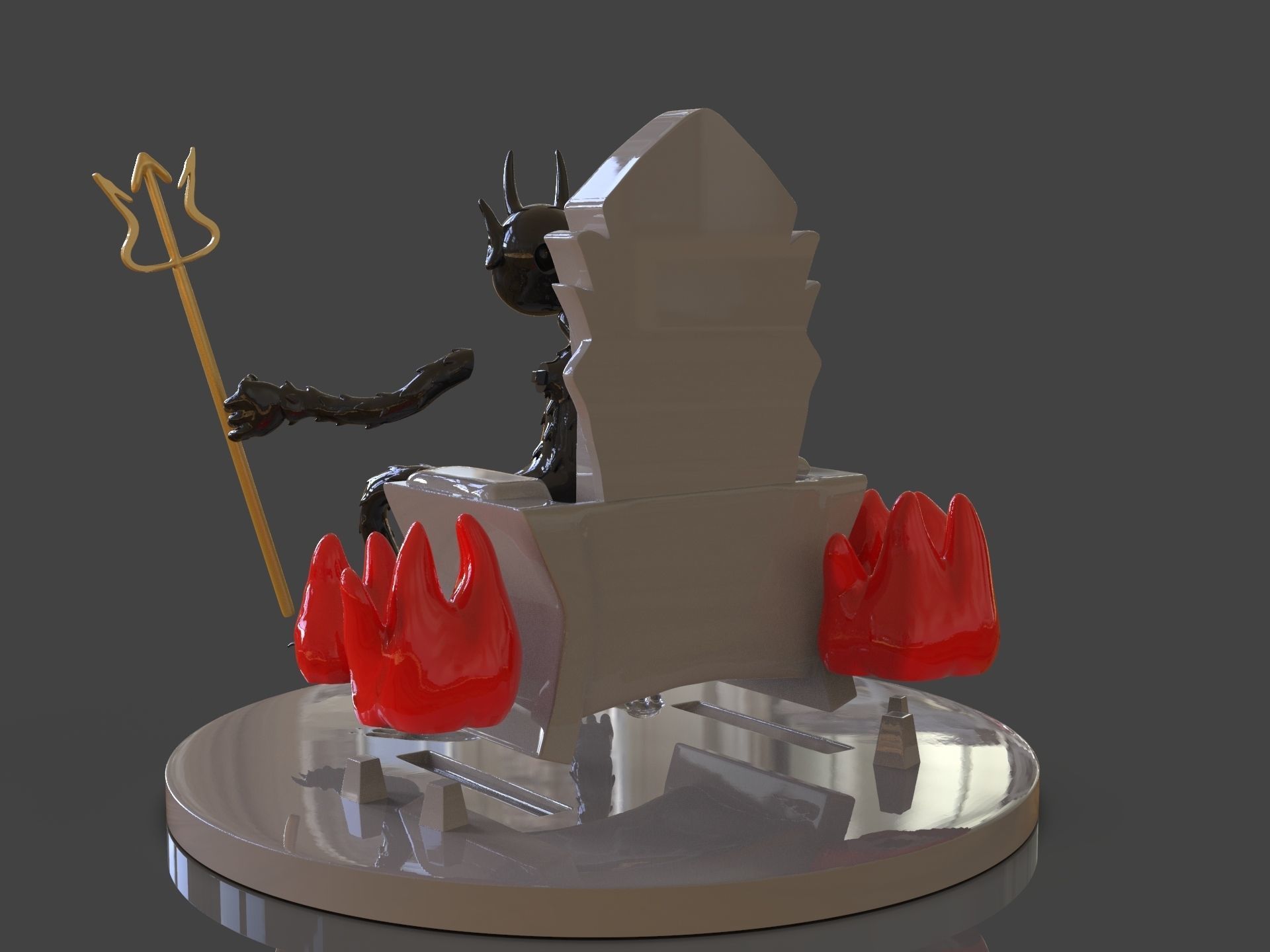 Cuphead The Devil Sculpture 3D print model_14