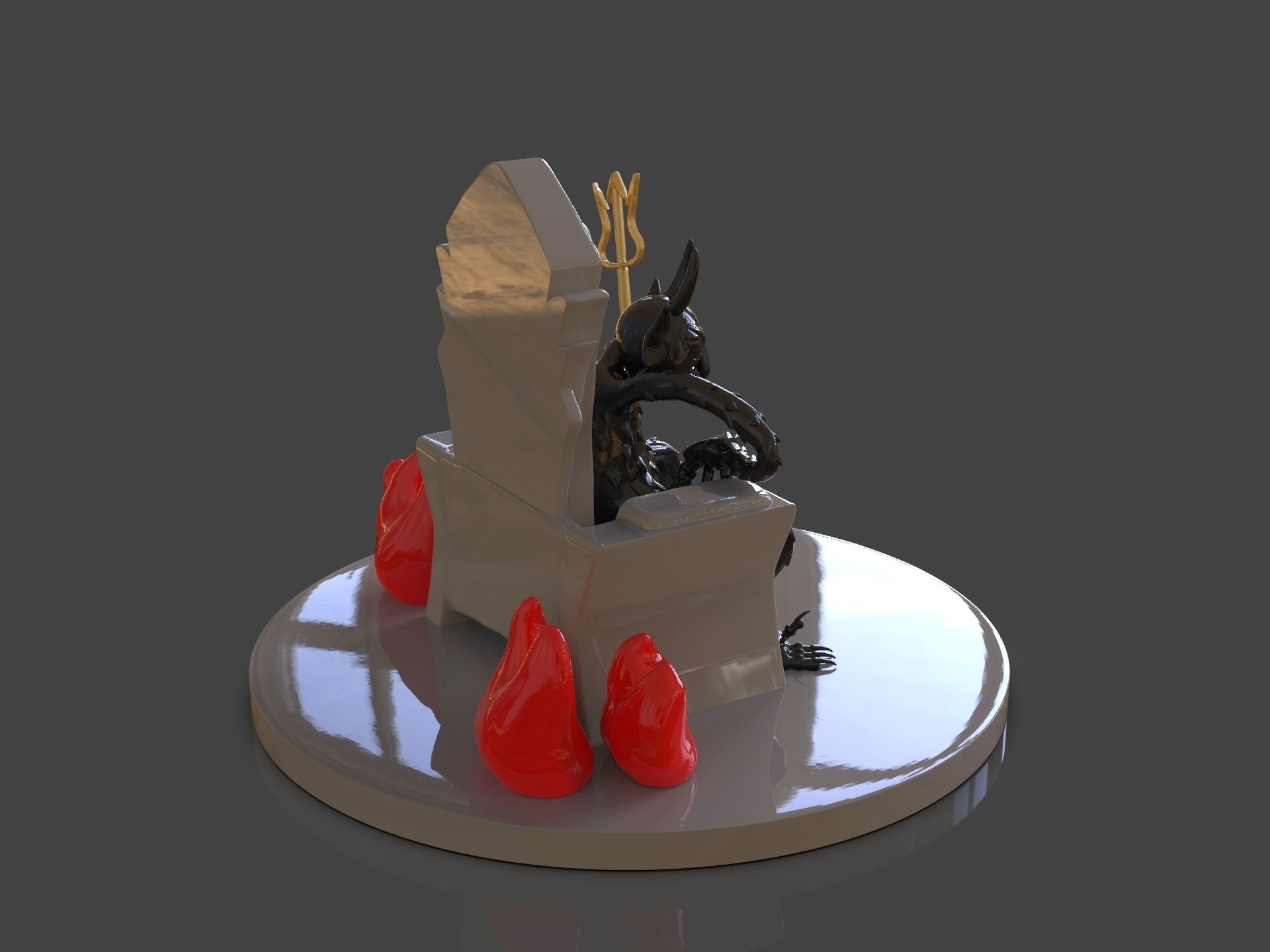 Cuphead The Devil Sculpture 3D print model_9