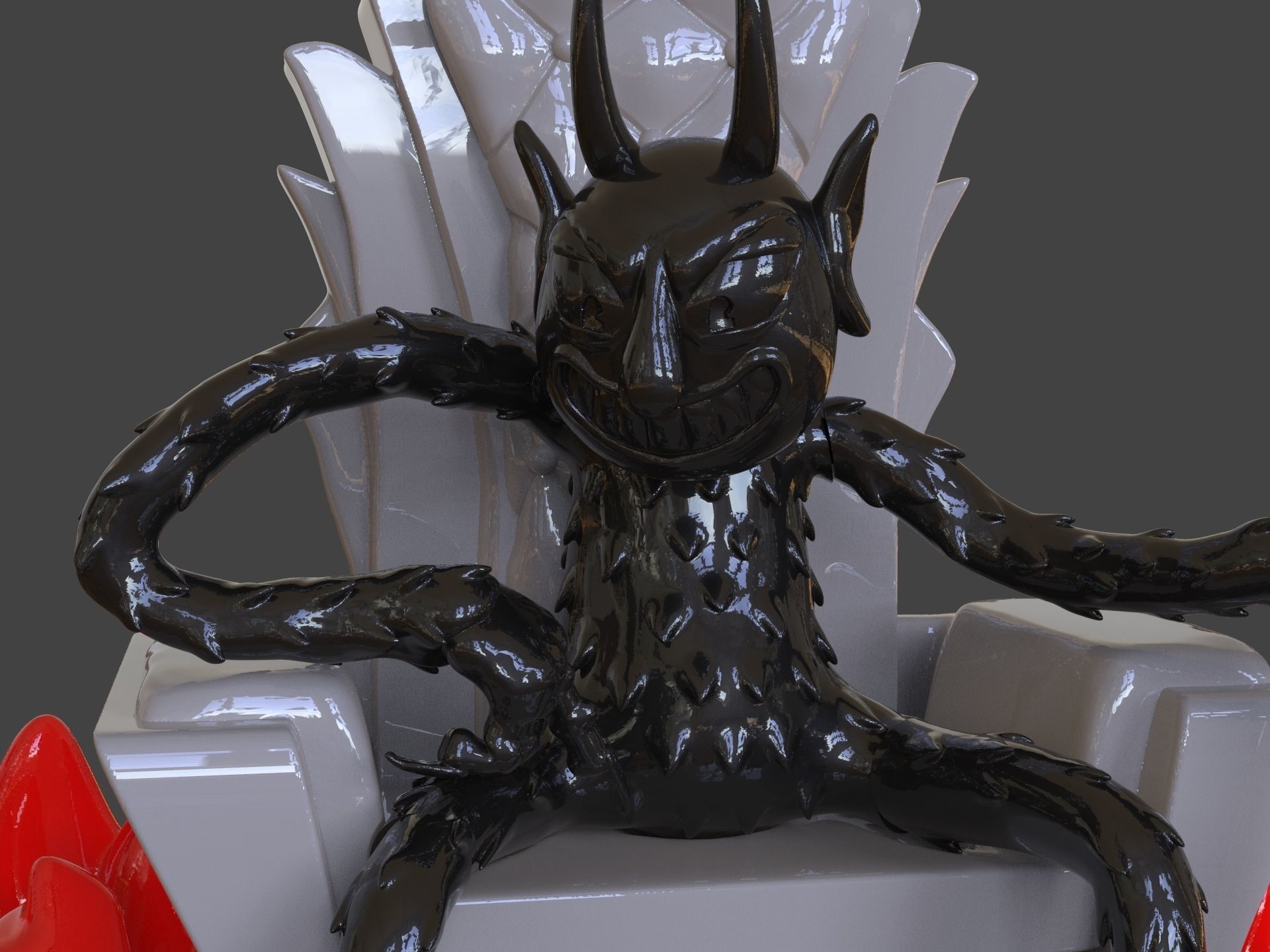 Cuphead The Devil Sculpture 3D print model_3