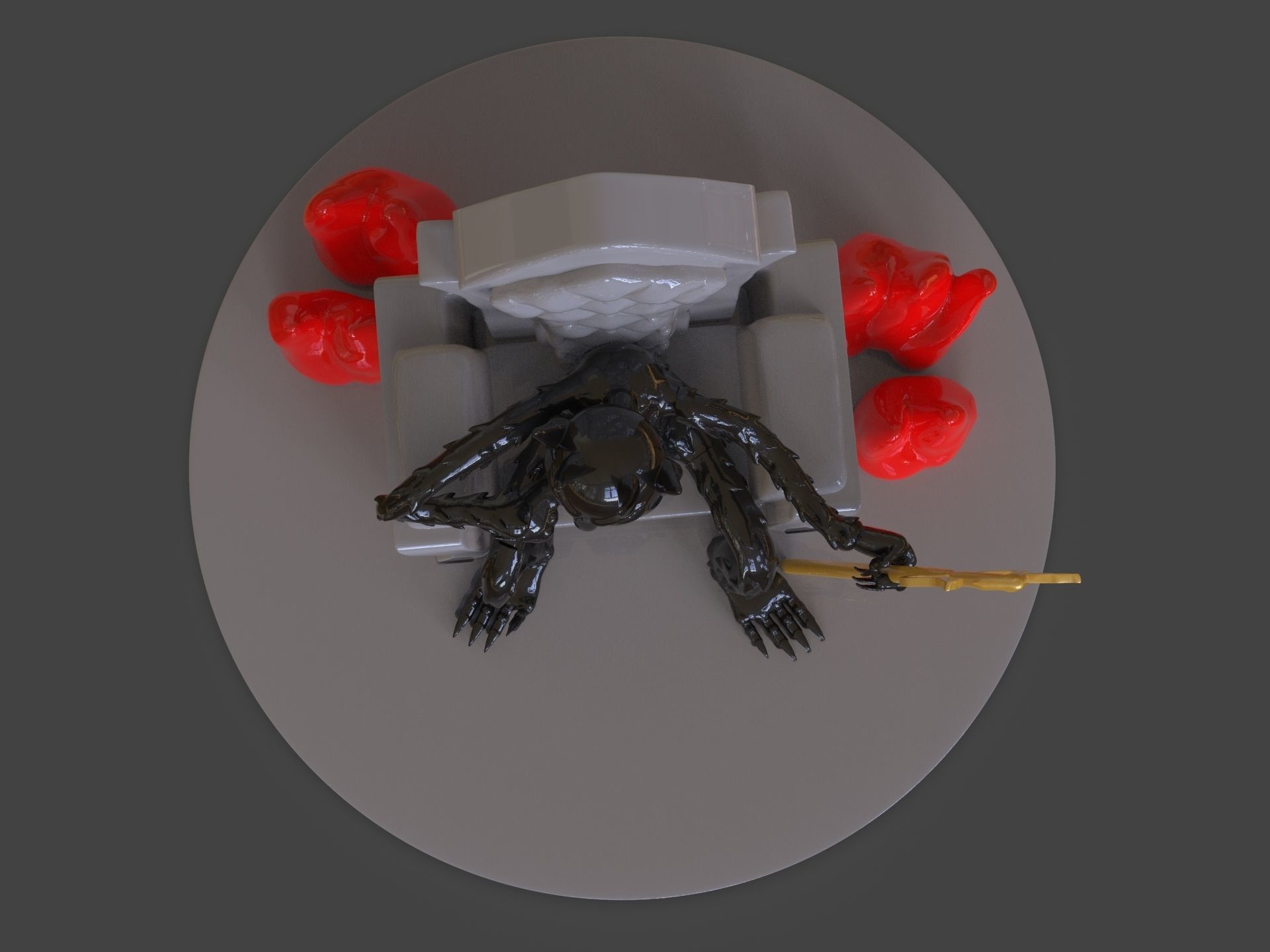 Cuphead The Devil Sculpture 3D print model_5