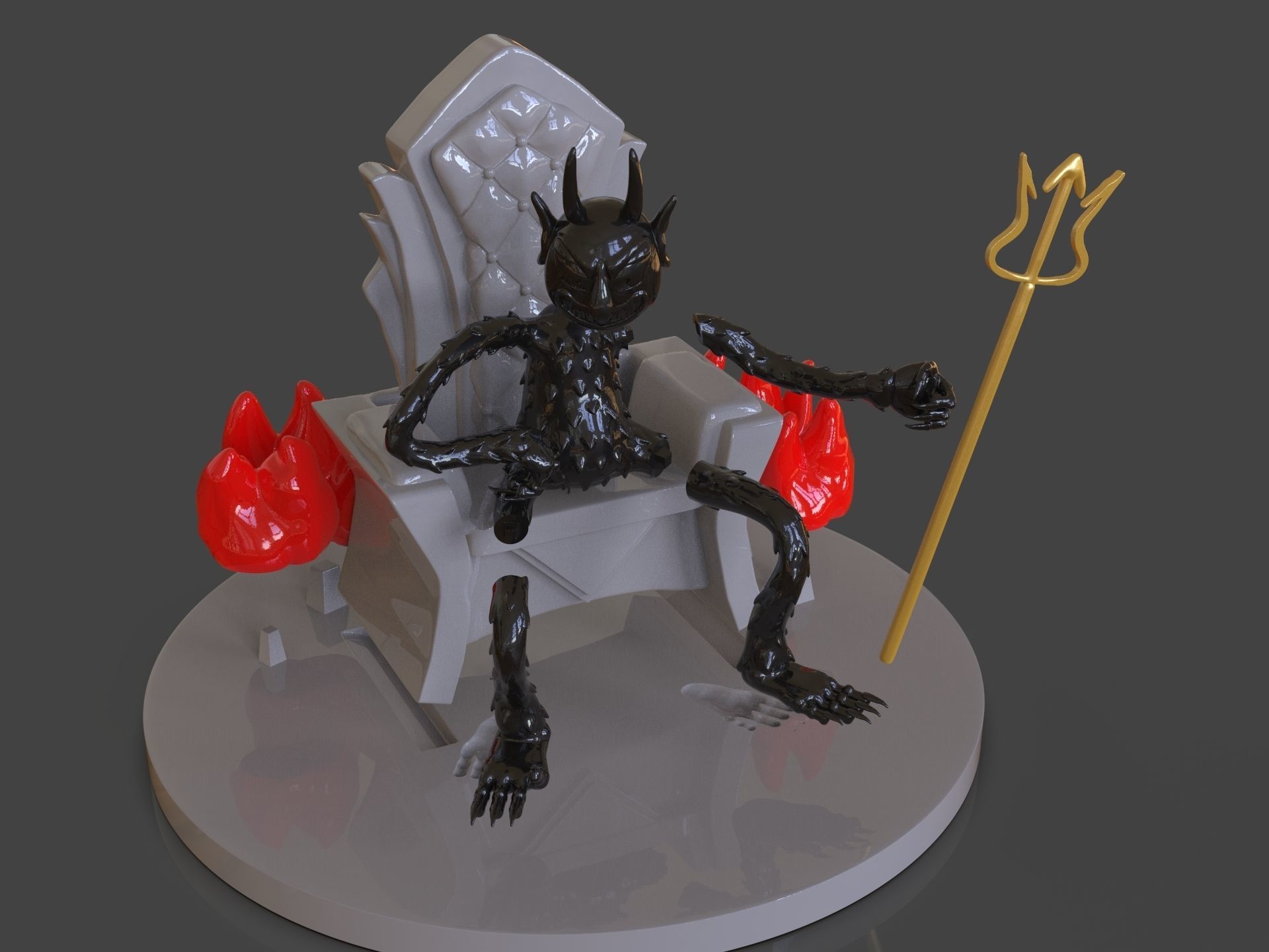 Cuphead The Devil Sculpture 3D print model_18