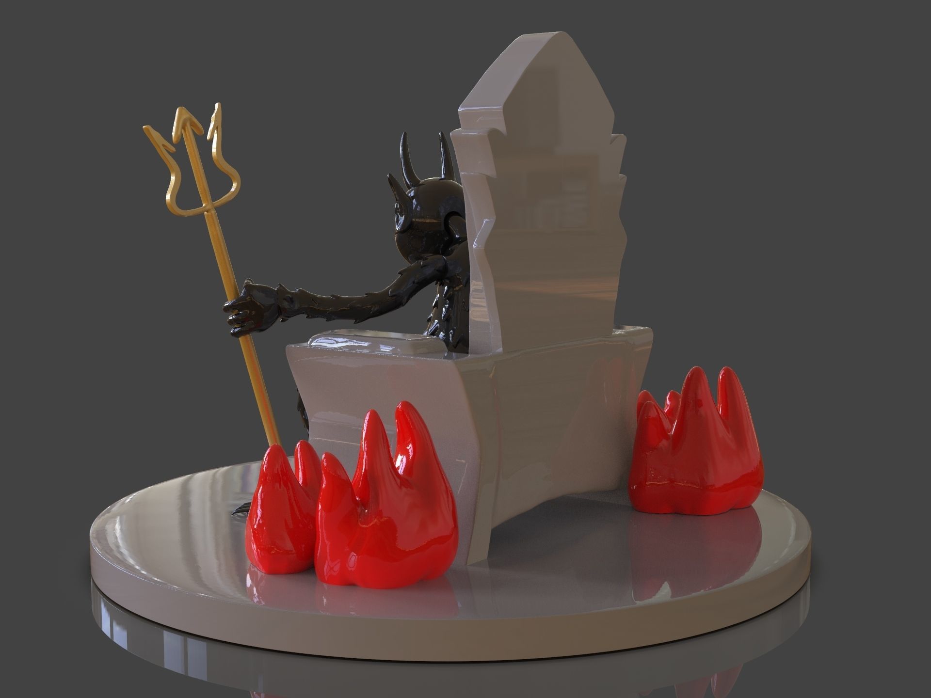 Cuphead The Devil Sculpture 3D print model_25