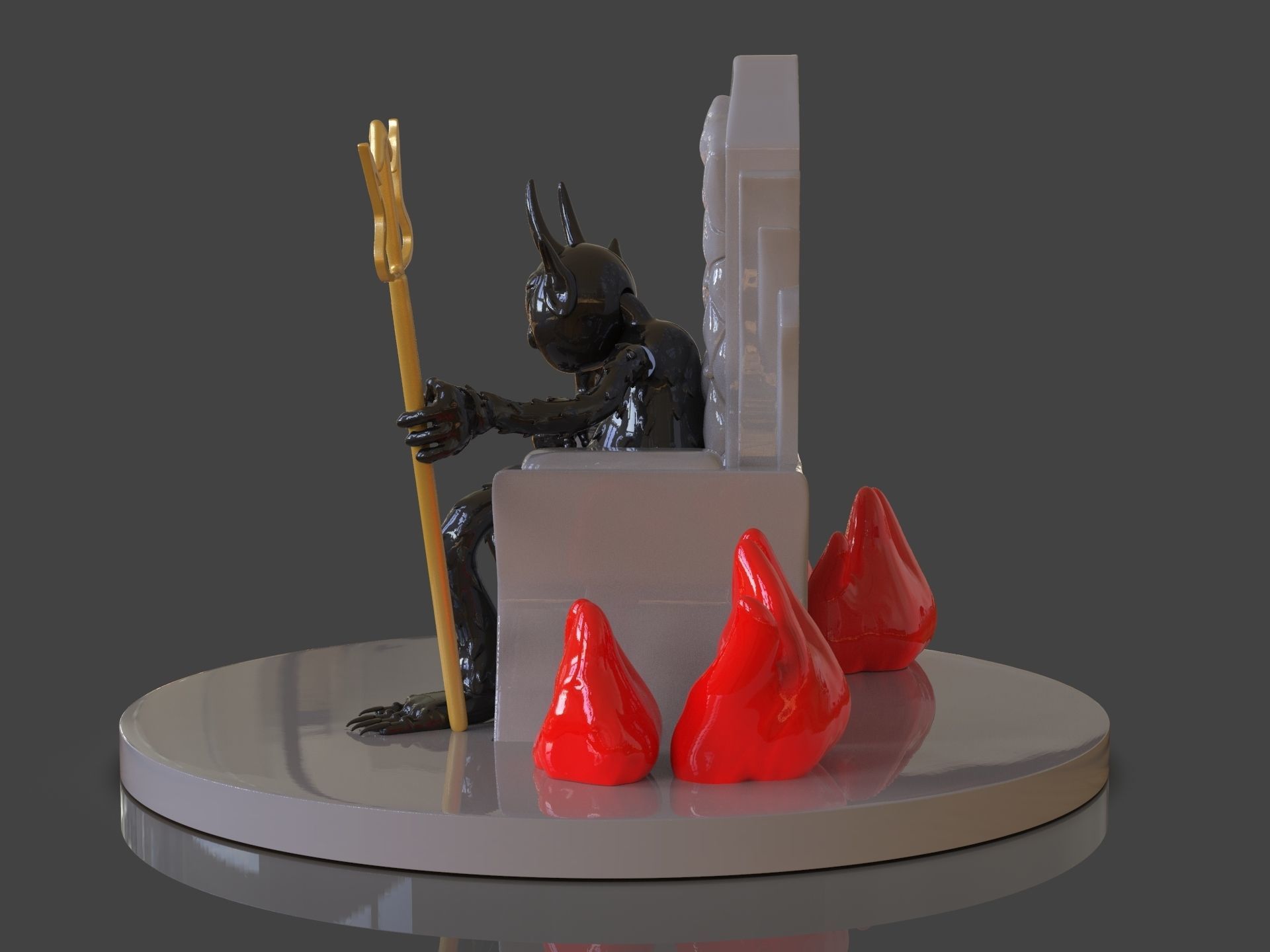 Cuphead The Devil Sculpture 3D print model_24