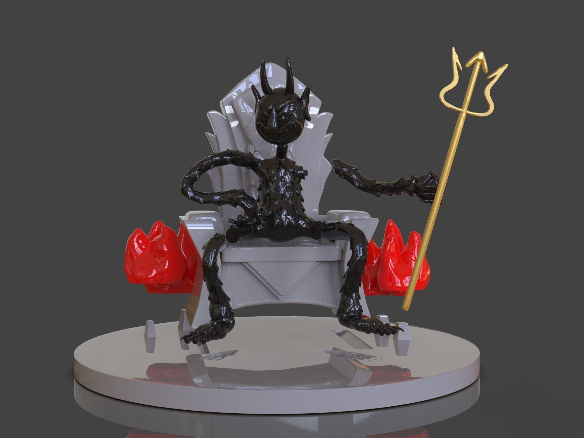 Cuphead The Devil Sculpture 3D print model_11