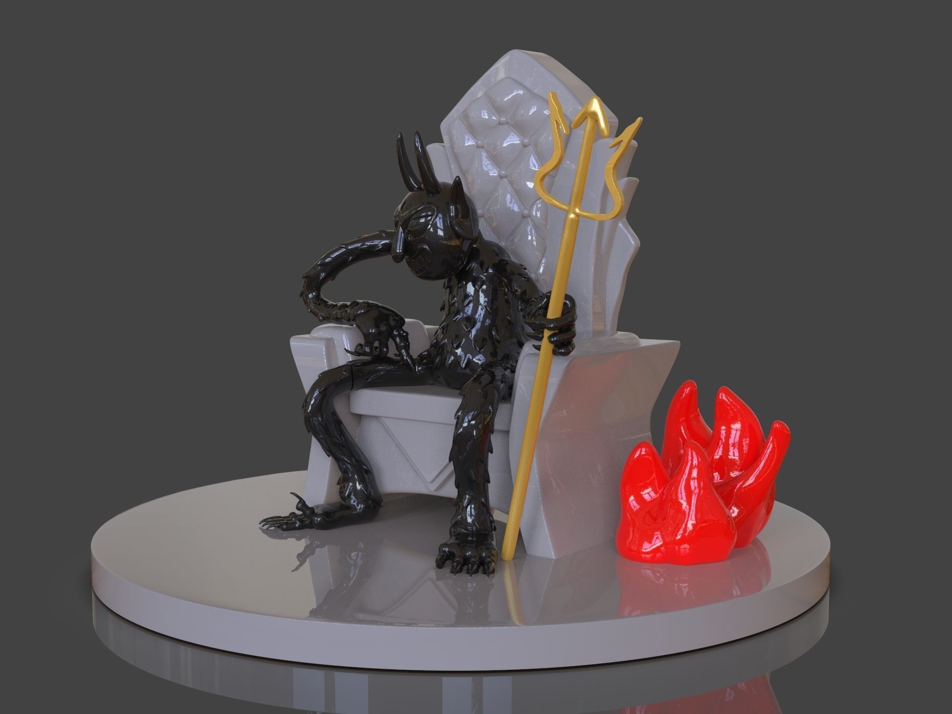 Cuphead The Devil Sculpture 3D print model_23