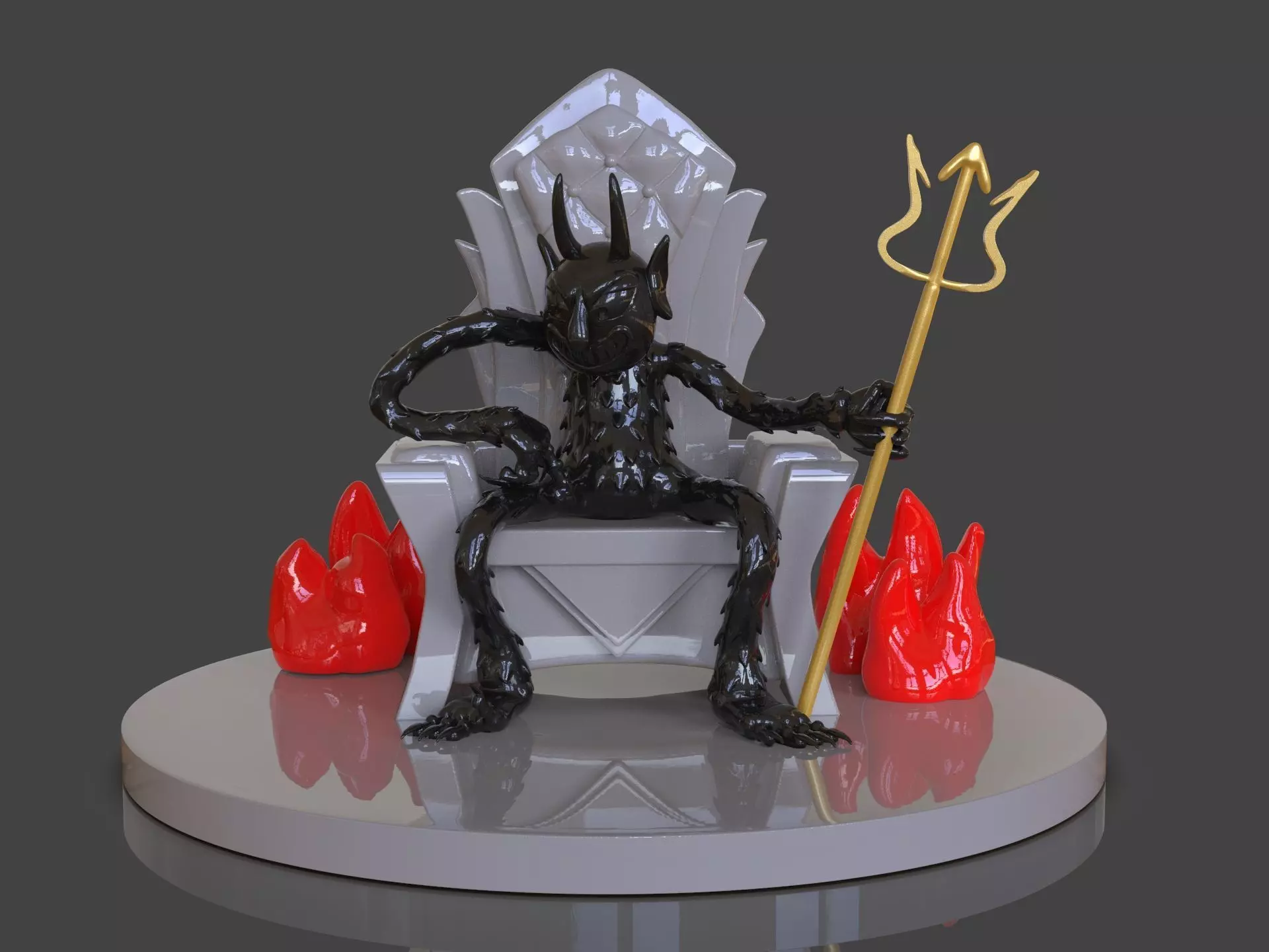 Cuphead The Devil Sculpture 3D print model_0