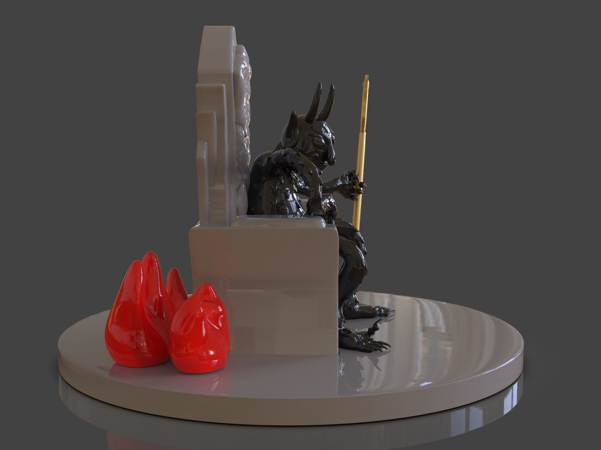Cuphead The Devil Sculpture 3D print model_28