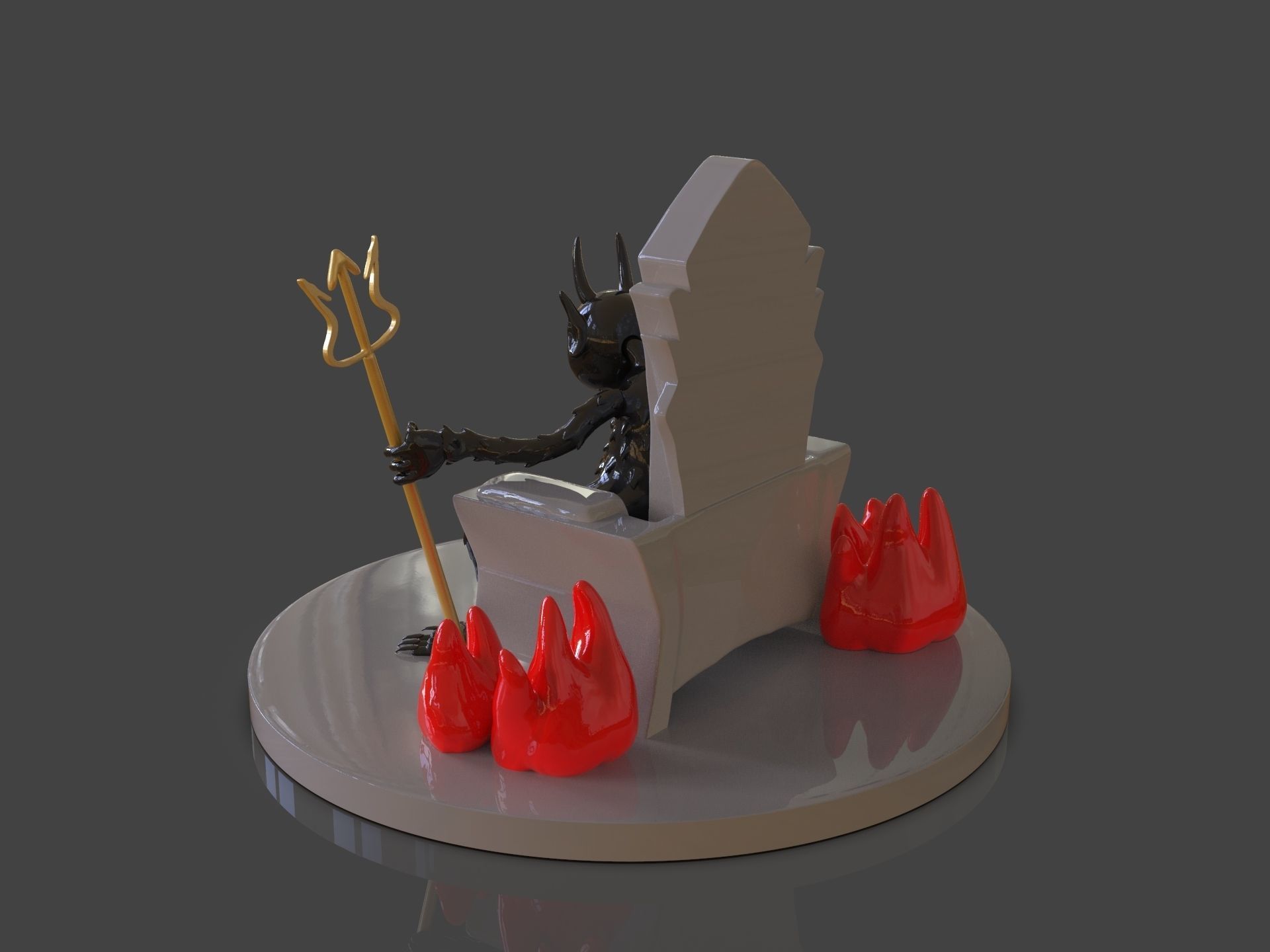 Cuphead The Devil Sculpture 3D print model_8