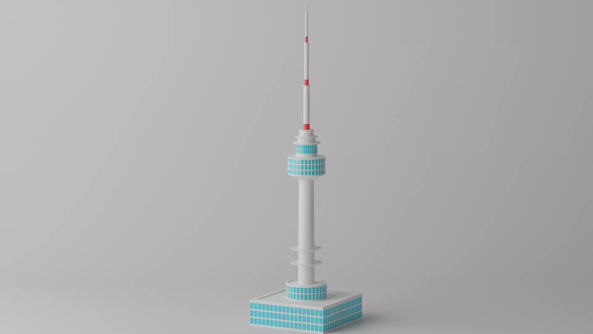 Cartoon N Seoul Tower Landmark Low-poly 3D model
