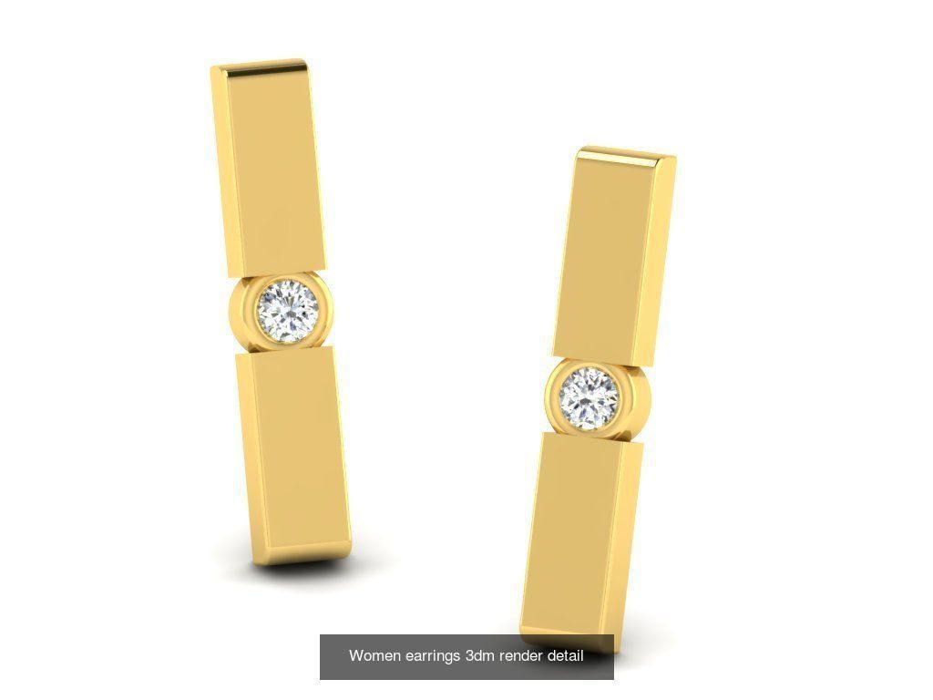 100 Women earrings 3dm render detail 3D Model Collection_20