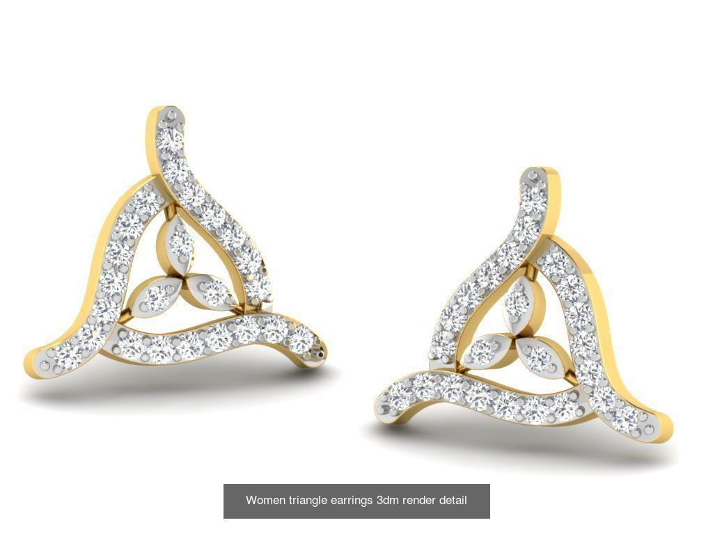 100 Women earrings 3dm render detail 3D Model Collection_50