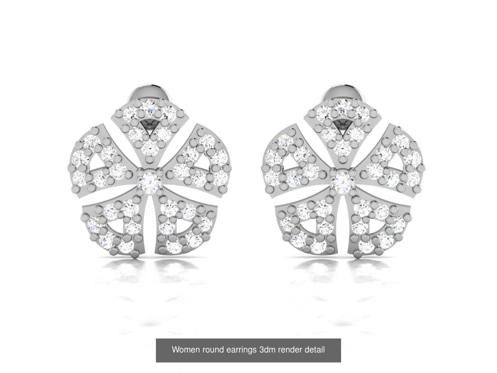 100 Women earrings 3dm render detail 3D Model Collection_43