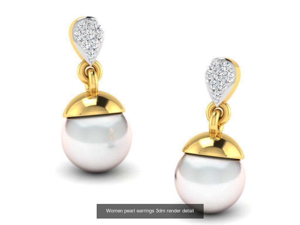100 Women earrings 3dm render detail 3D Model Collection_111