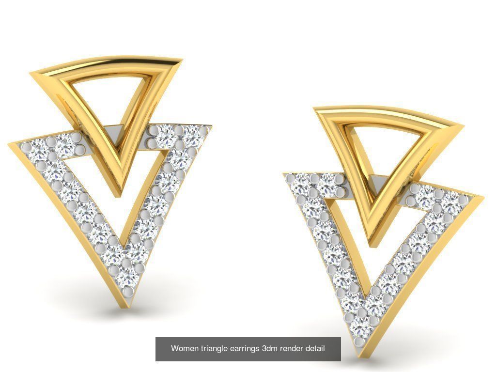 100 Women earrings 3dm render detail 3D Model Collection_56