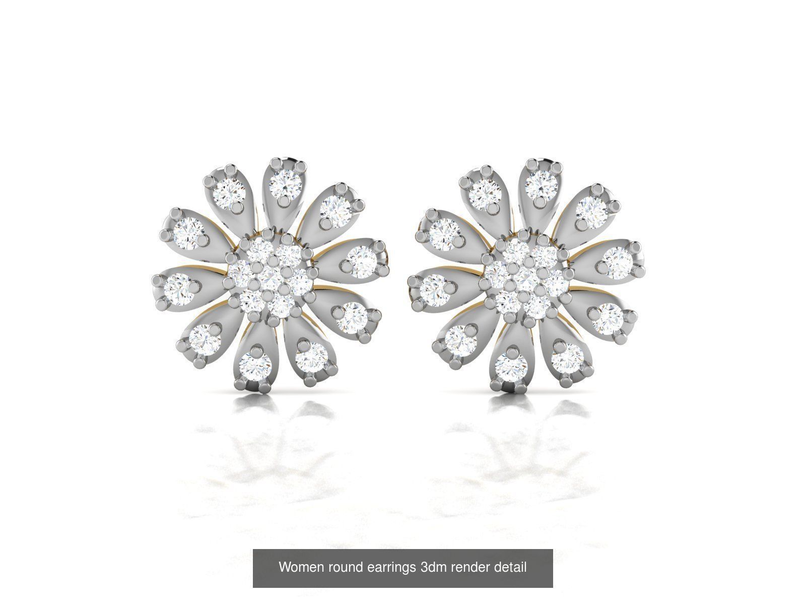 100 Women earrings 3dm render detail 3D Model Collection_101