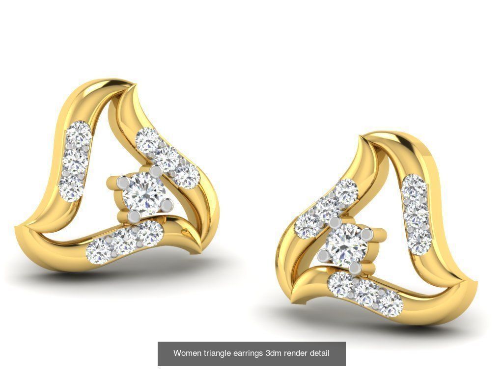 100 Women earrings 3dm render detail 3D Model Collection_58