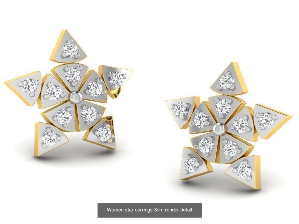 100 Women earrings 3dm render detail 3D Model Collection_46