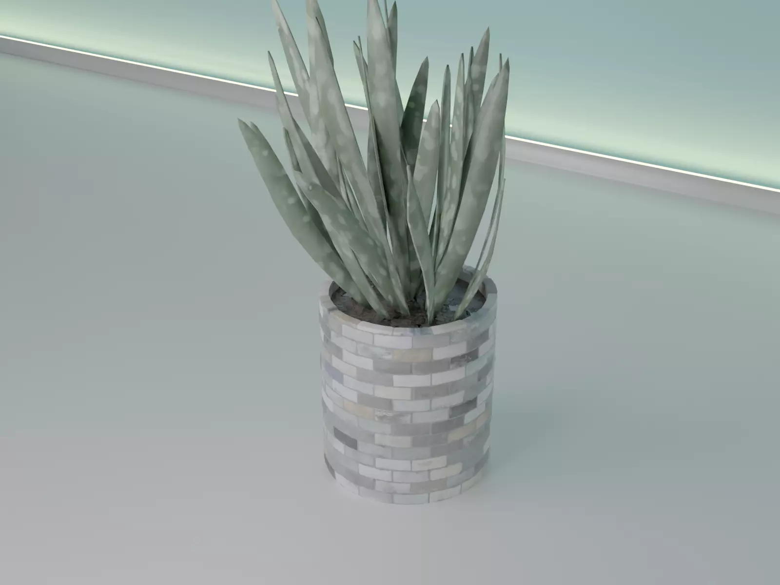 Bricks pot 41 plant 3D print model_0