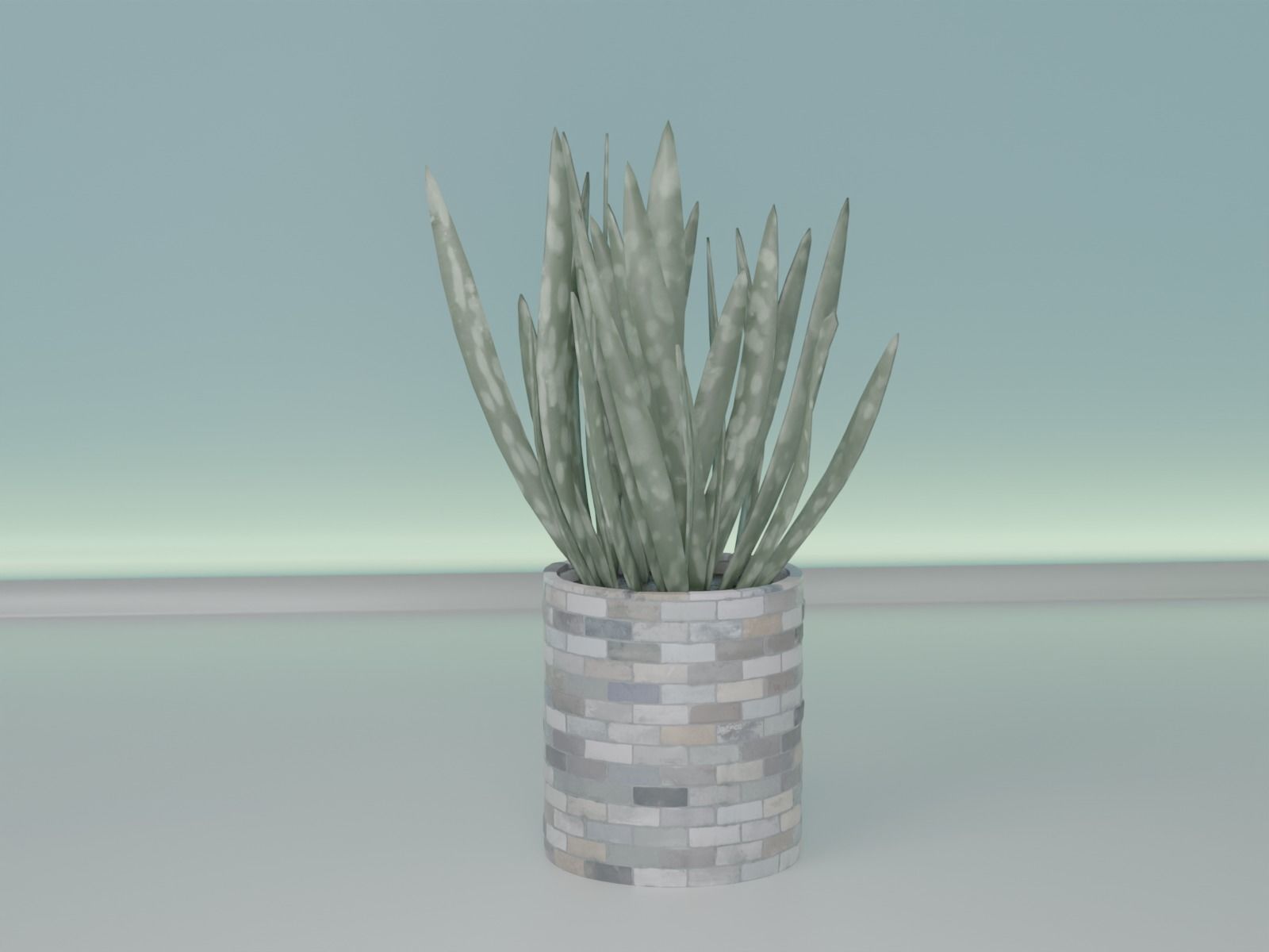 Bricks pot 41 plant 3D print model_7