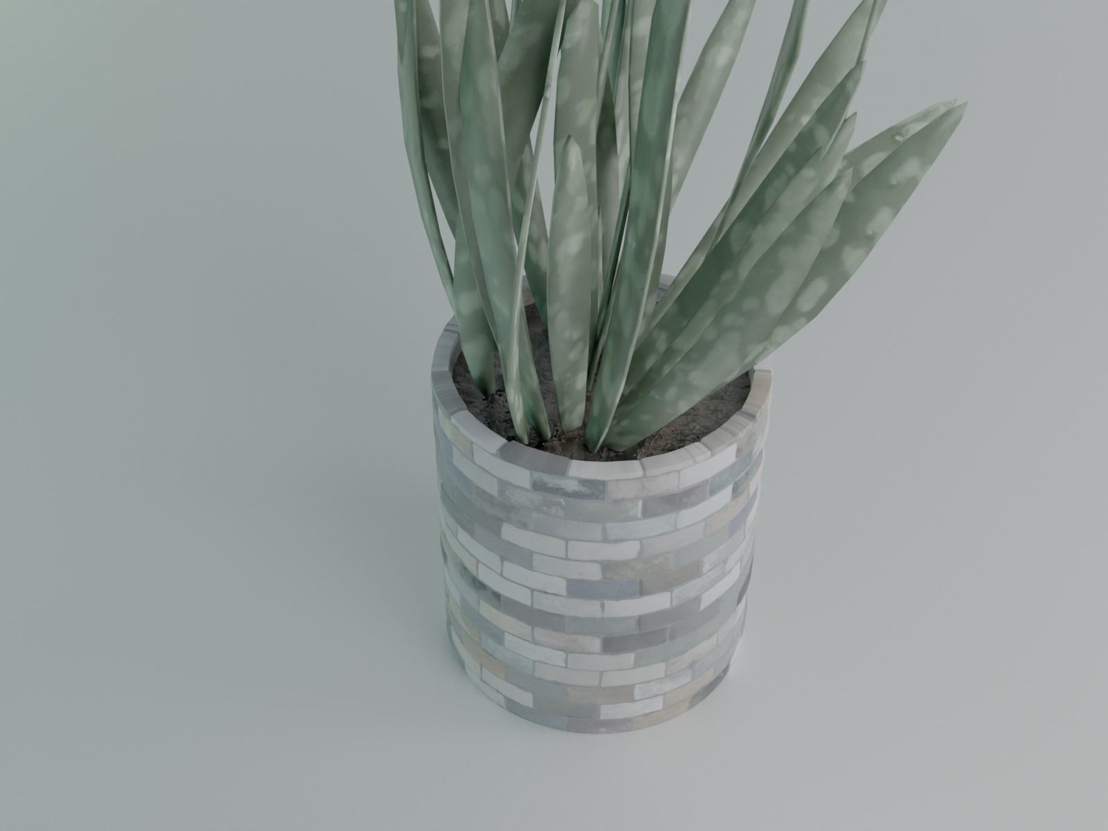 Bricks pot 41 plant 3D print model_5