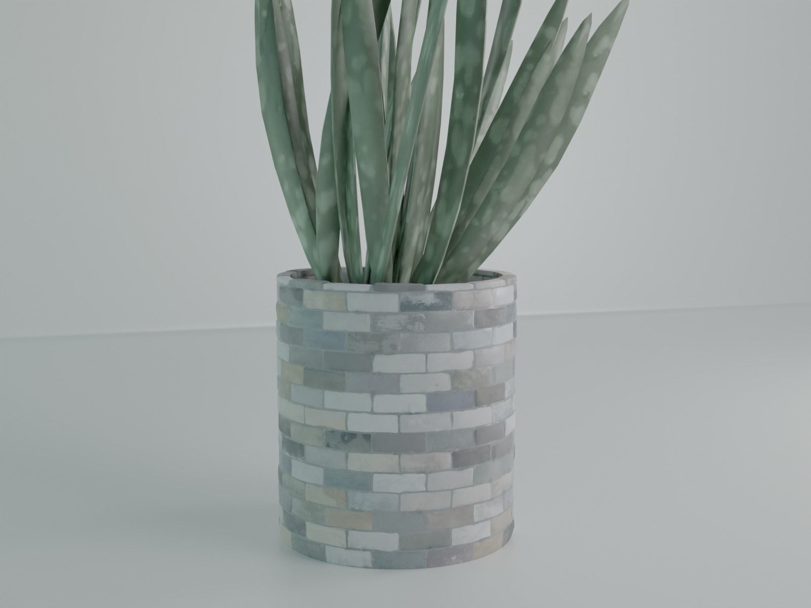 Bricks pot 41 plant 3D print model_2