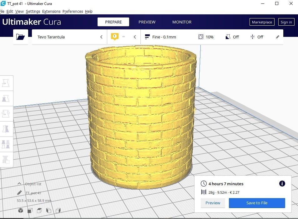 Bricks pot 41 plant 3D print model_1