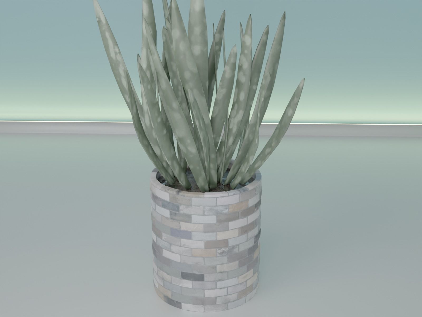 Bricks pot 41 plant 3D print model_8