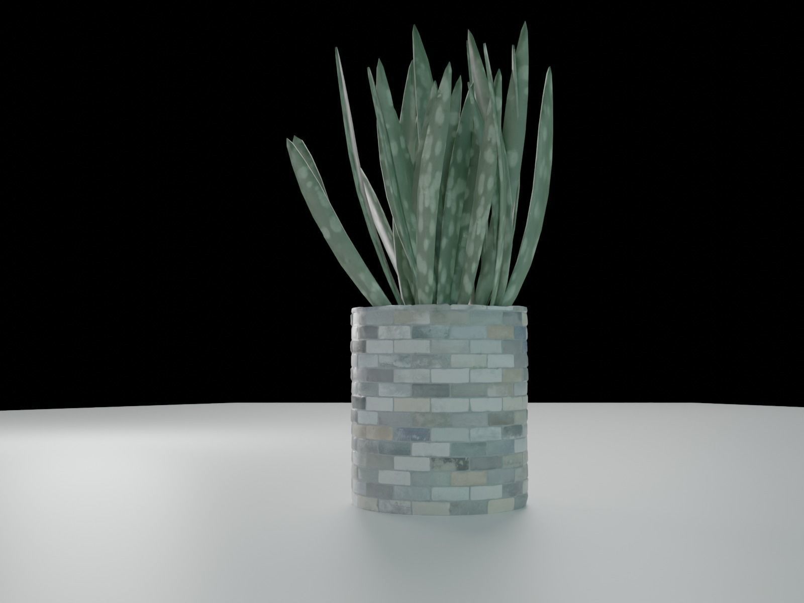 Bricks pot 41 plant 3D print model_6