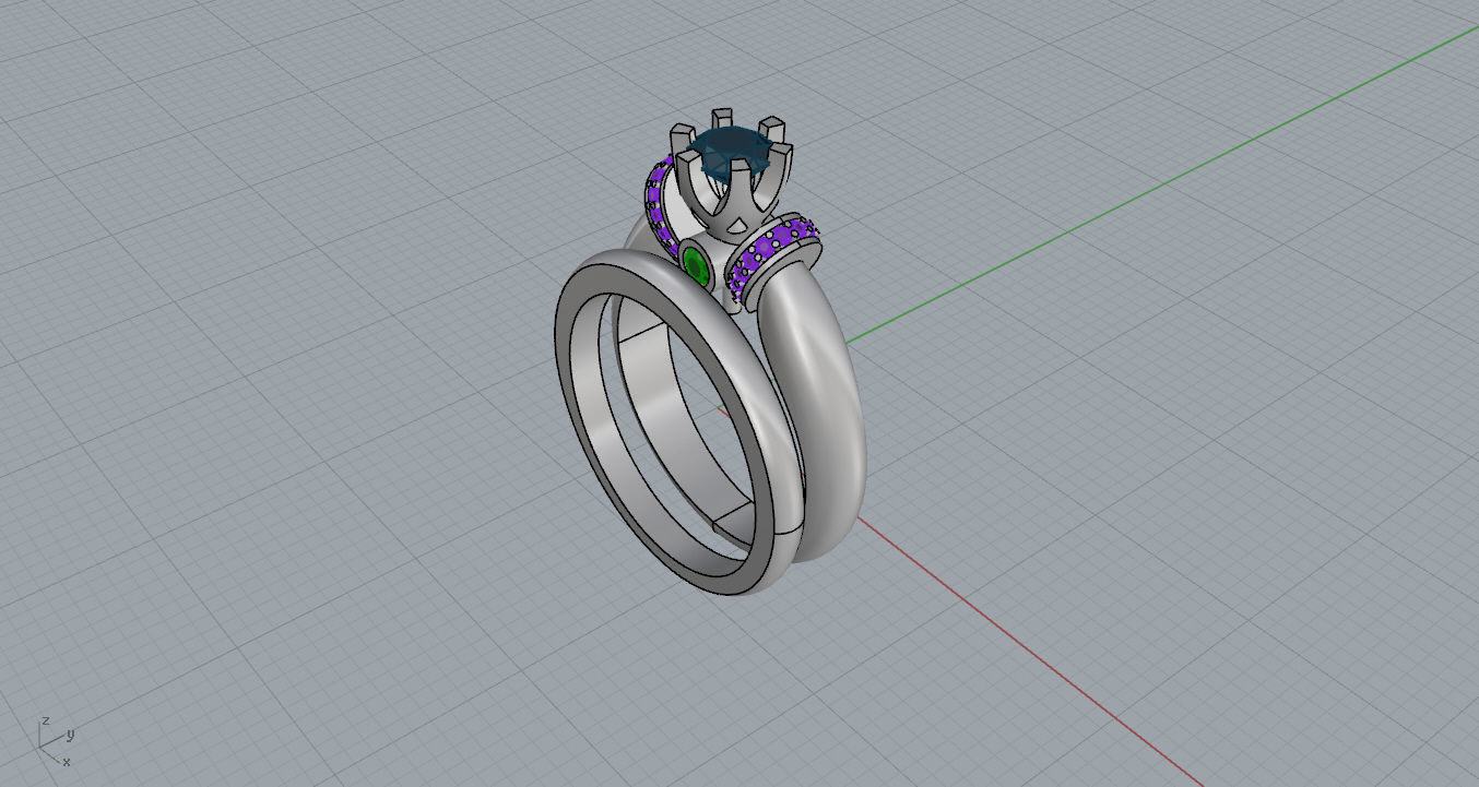 Rings two wedding 3D print model_9