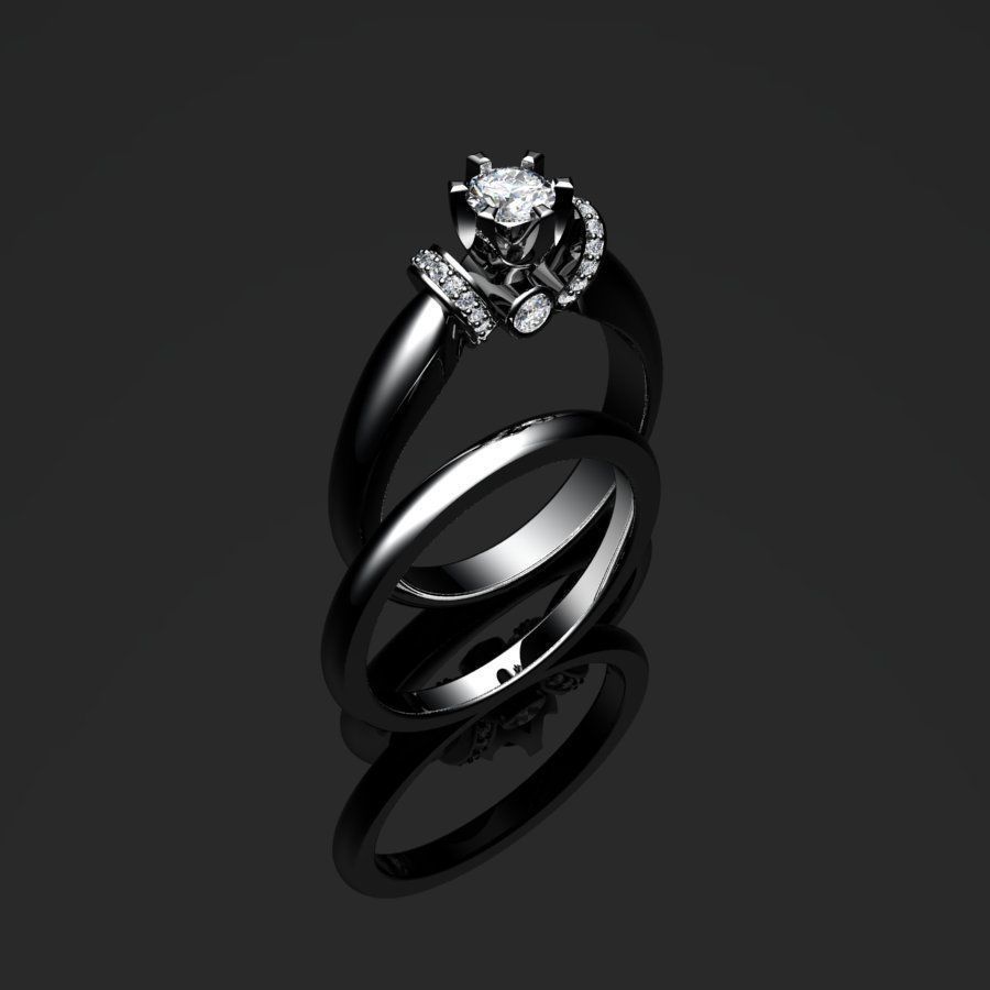 Rings two wedding 3D print model_1