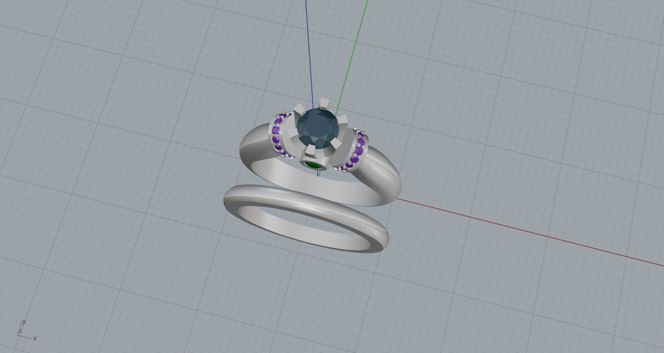 Rings two wedding 3D print model_12