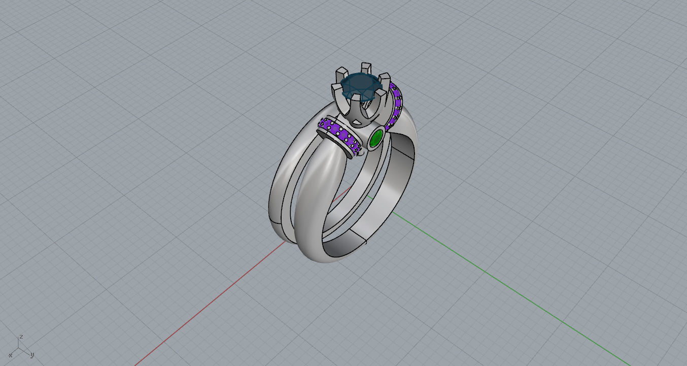 Rings two wedding 3D print model_10