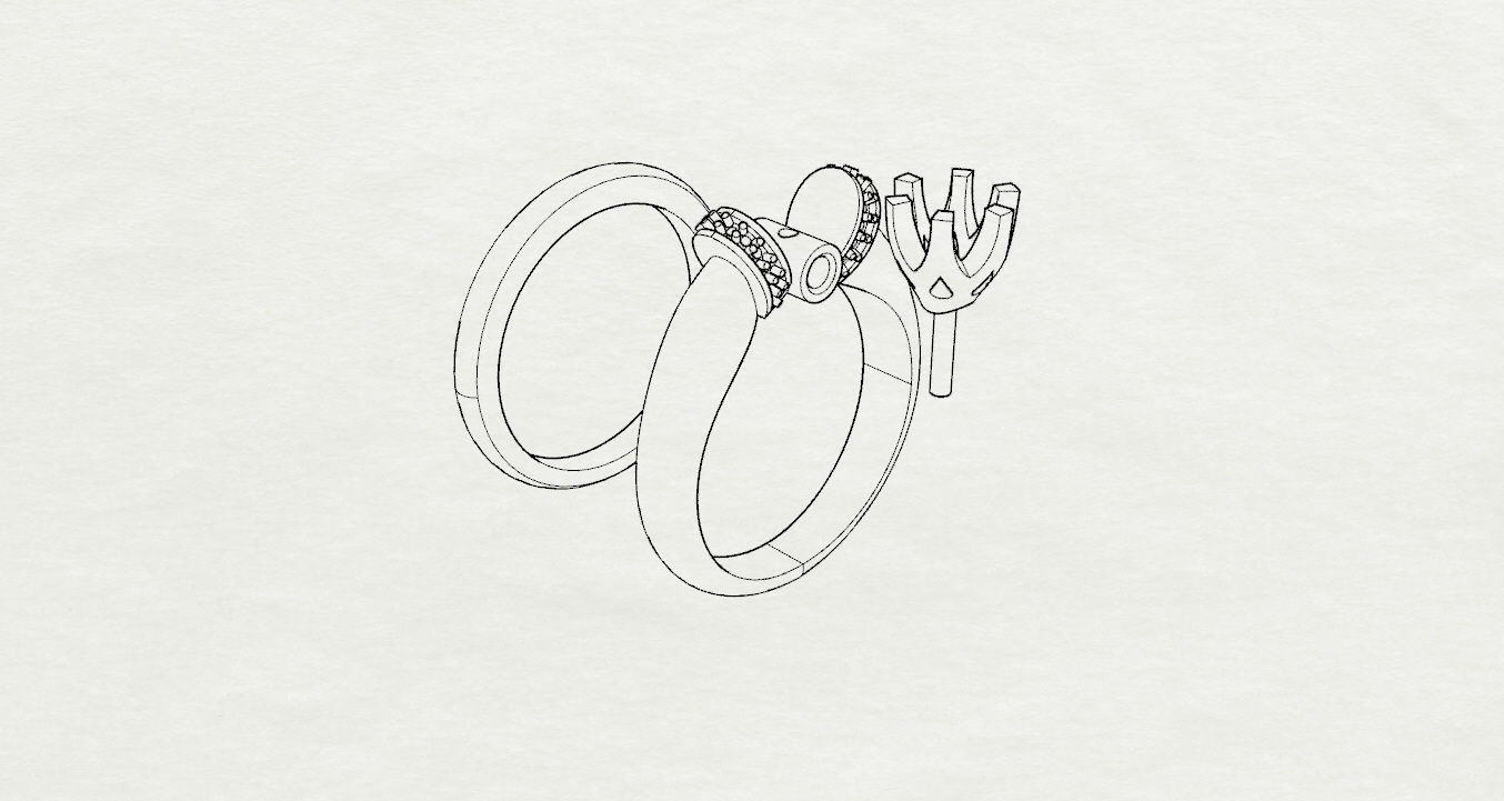 Rings two wedding 3D print model_18