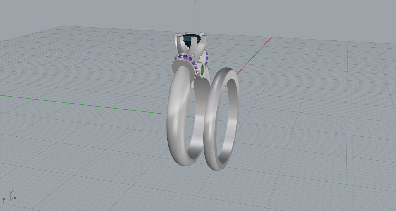 Rings two wedding 3D print model_13