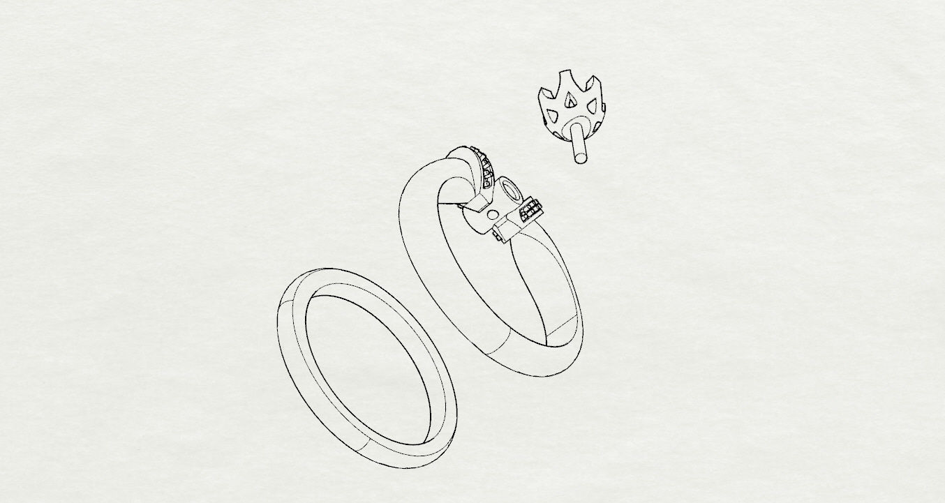 Rings two wedding 3D print model_19