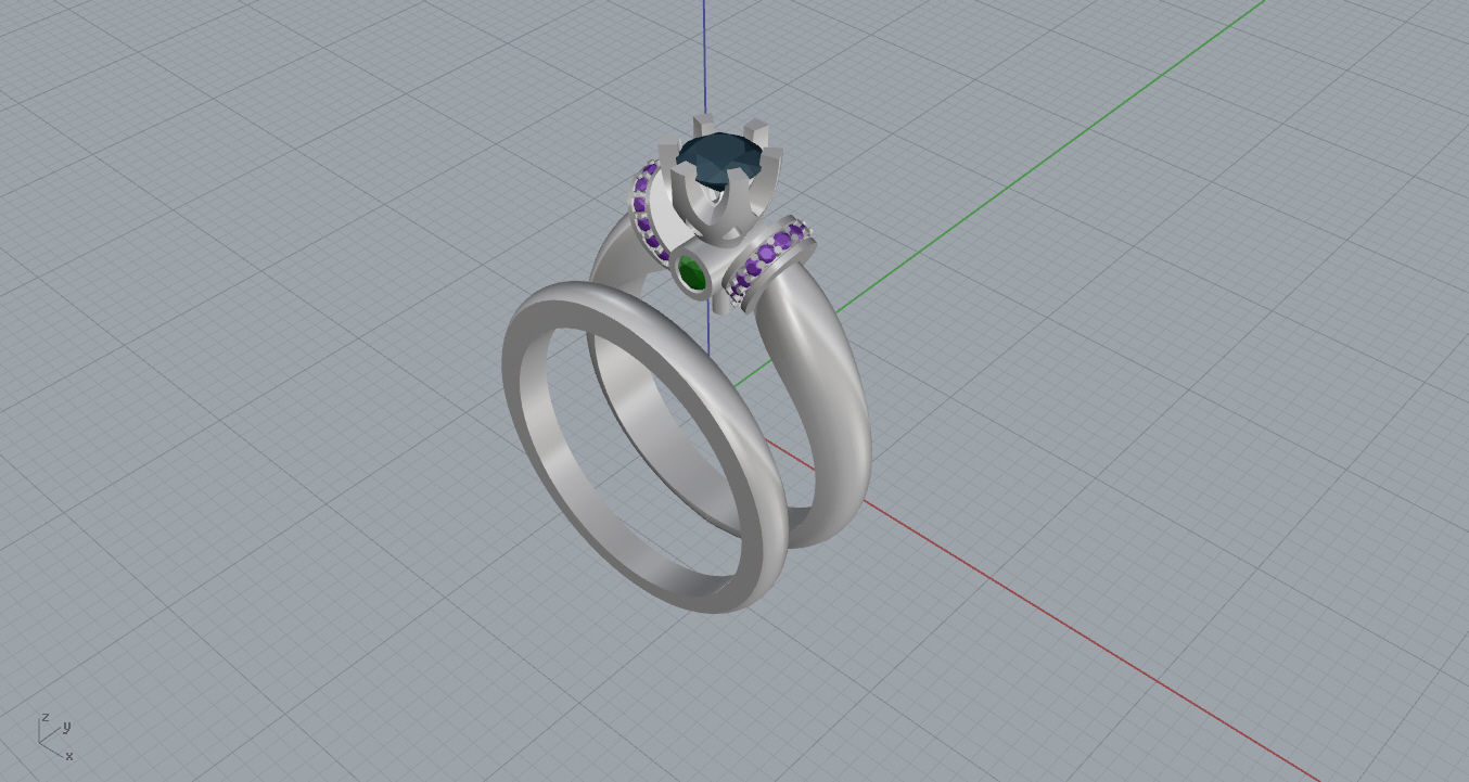 Rings two wedding 3D print model_11