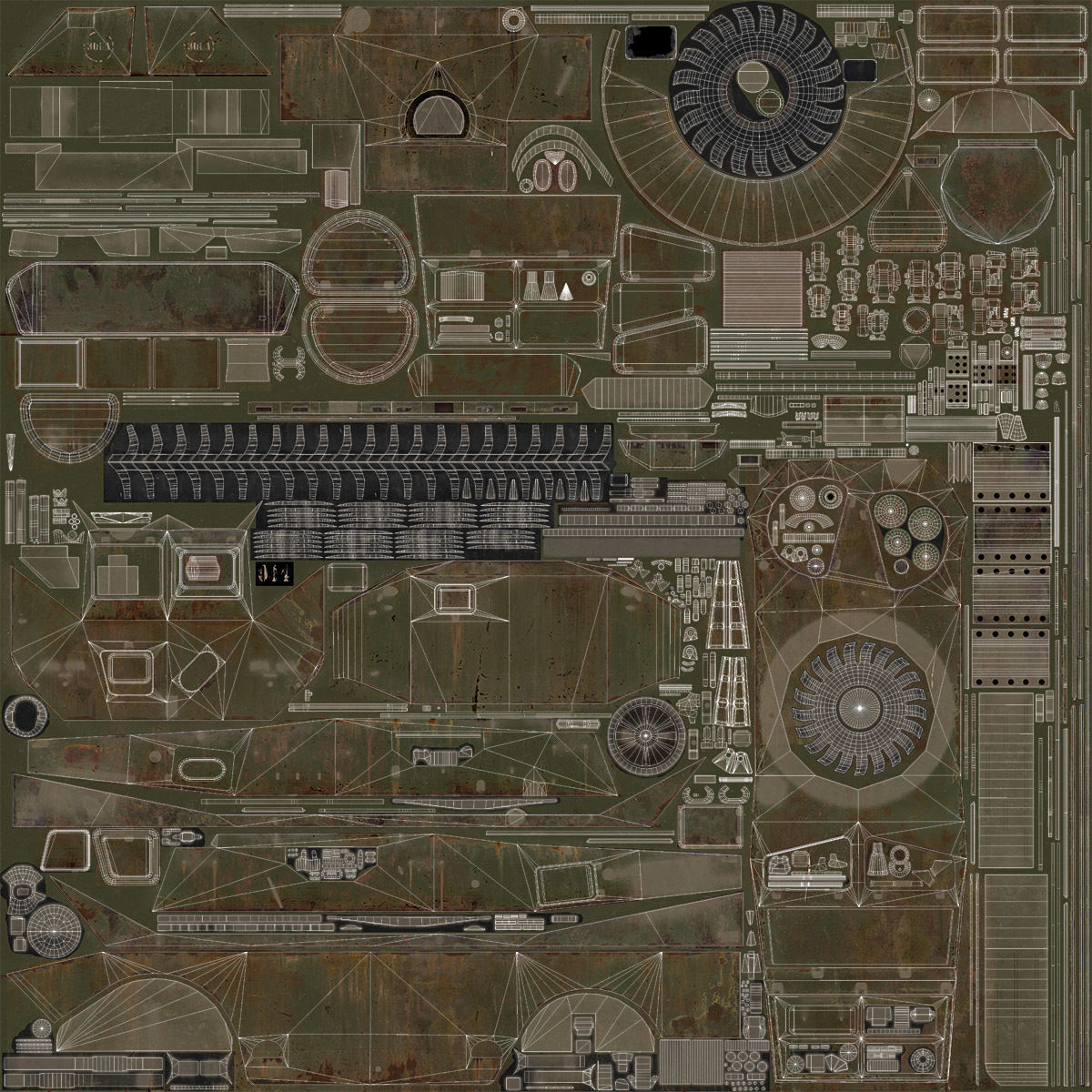 BRDM-2 Rusty Low-poly 3D model_10