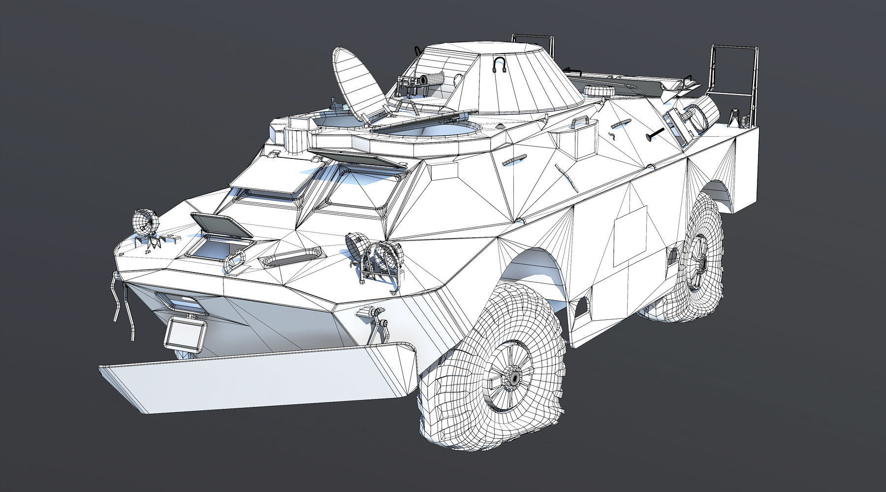 BRDM-2 Rusty Low-poly 3D model_7