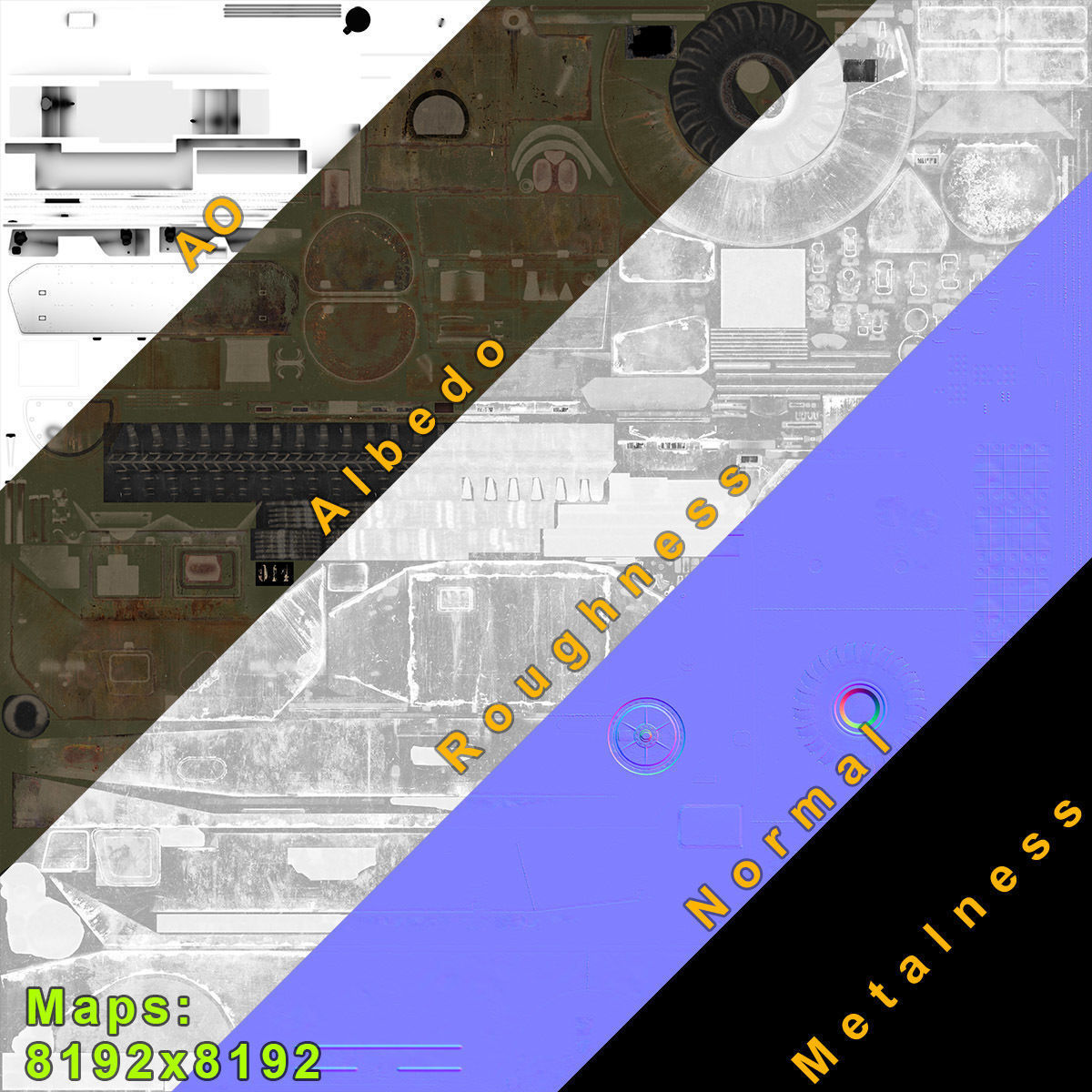 BRDM-2 Rusty Low-poly 3D model_9