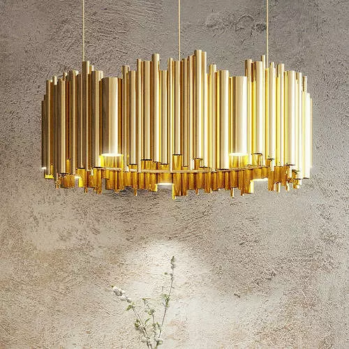 chandelier golden flute Free low-poly 3D model