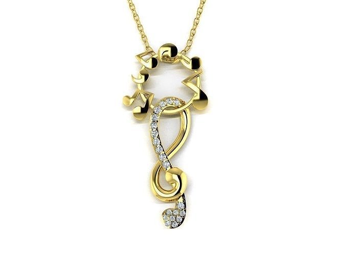 Diamond Jewelry Musical Pendant 3D print model