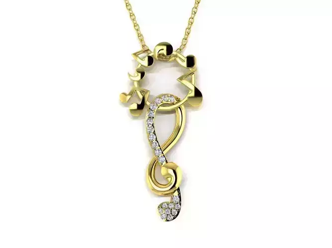 Diamond Jewelry Musical Pendant