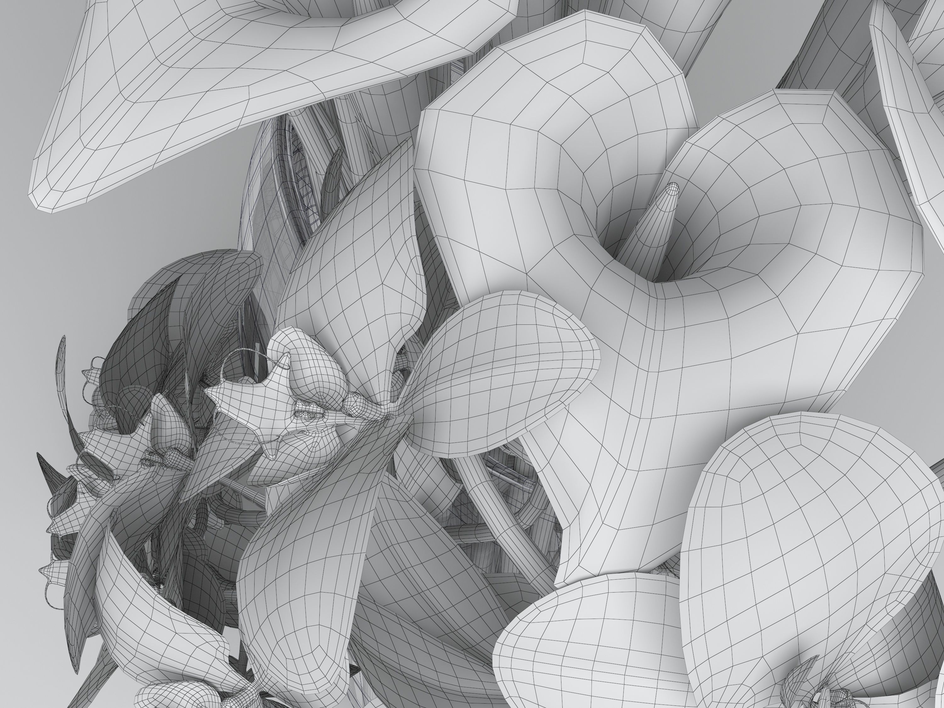 Flowers composition 03 3D model_5