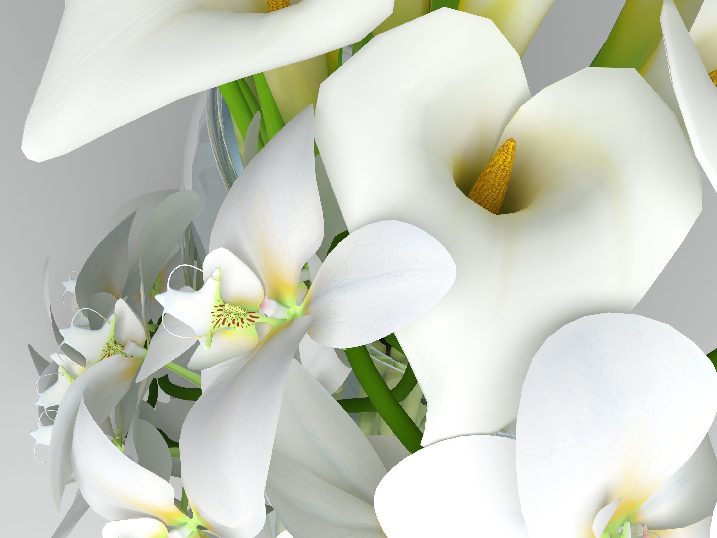 Flowers composition 03 3D model_4