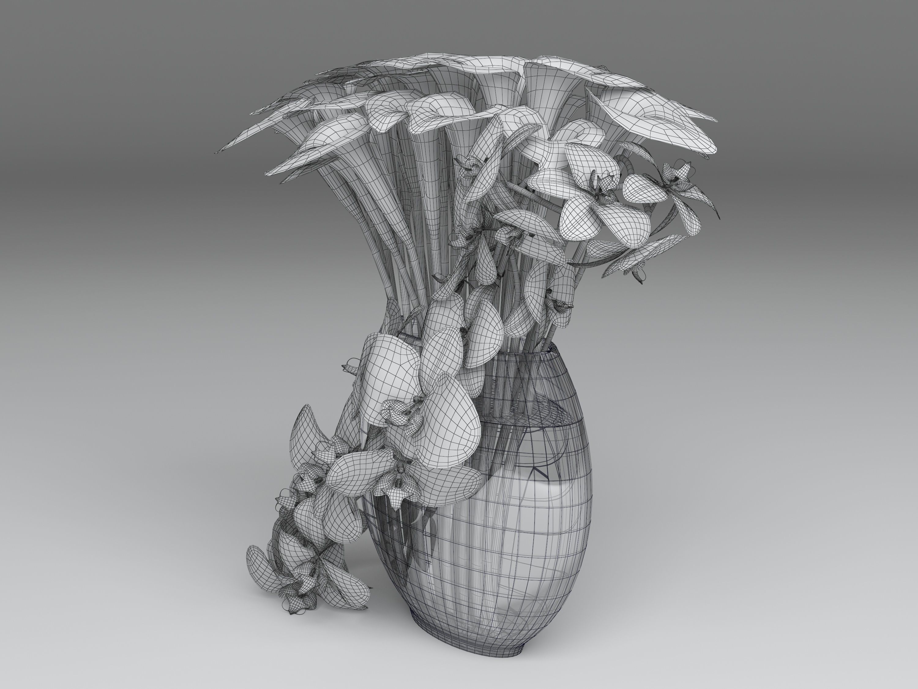 Flowers composition 03 3D model_3