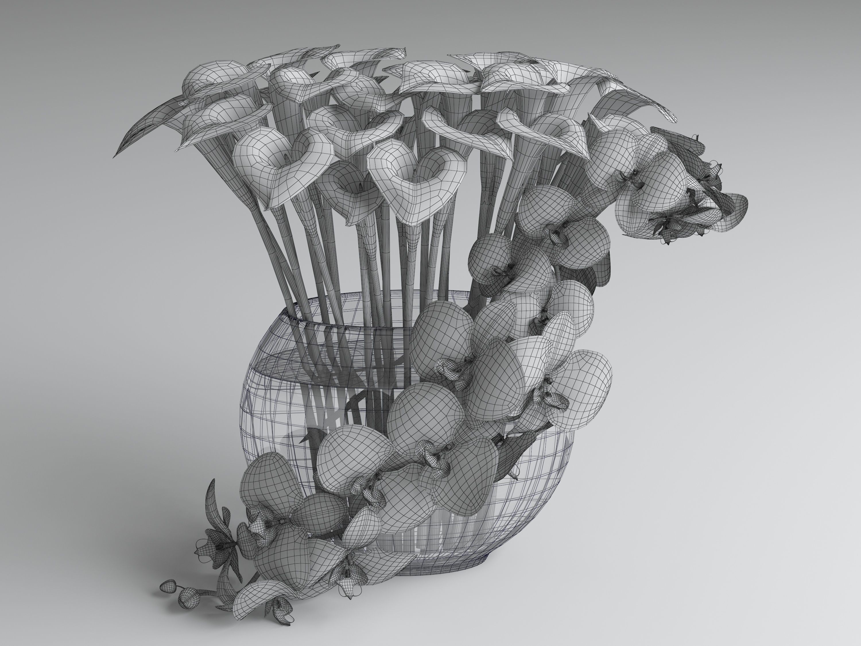 Flowers composition 03 3D model_1