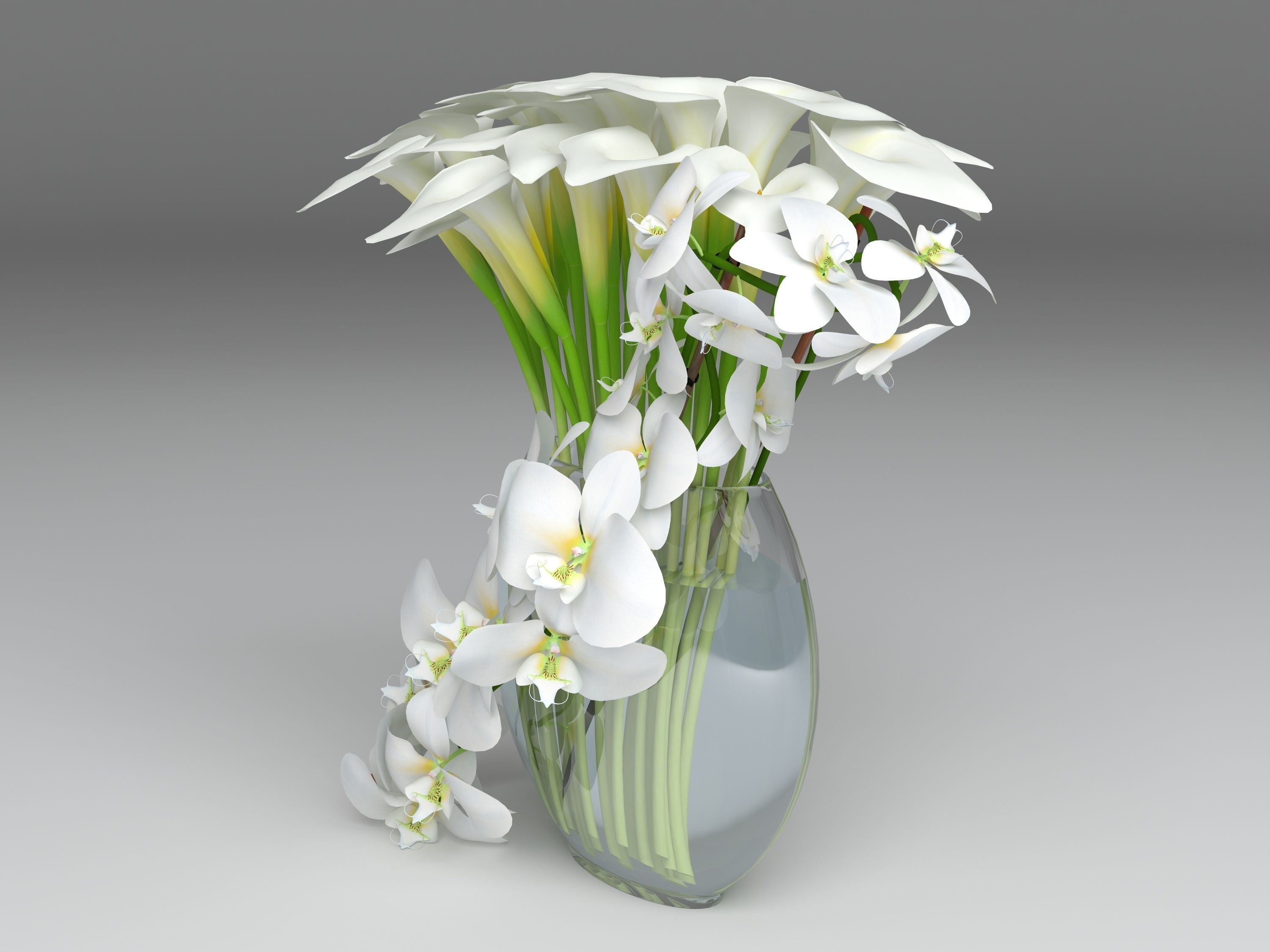 Flowers composition 03 3D model_2