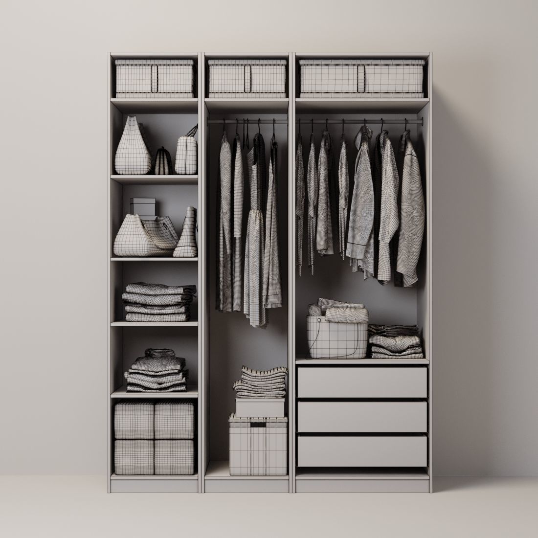 wardrobe  clothes 3D model_4